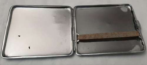 **ORIGINAL- WWII South African Tank Corps pre-1943 Chrome Lined Cigarette Case (Functional).**