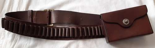 **Early 20th Century Leather Bandolier and Cartridge Box. **