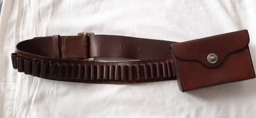 **Early 20th Century Leather Bandolier and Cartridge Box. **