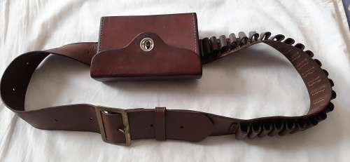 **Early 20th Century Leather Bandolier and Cartridge Box. **