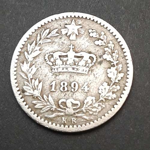 ** ORIGINAL- 1894 Italy 20 Centesimi Coin .**
