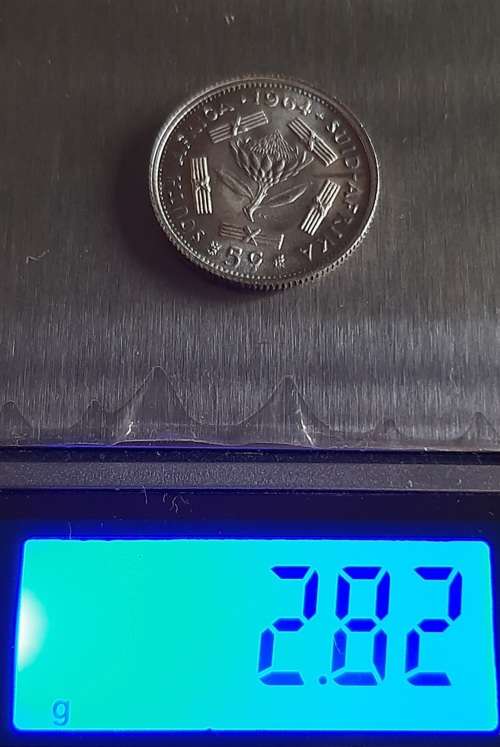 ** MINT : 1964 South Africa Silver 5 Cent Coin (Uncirculated) #3 **