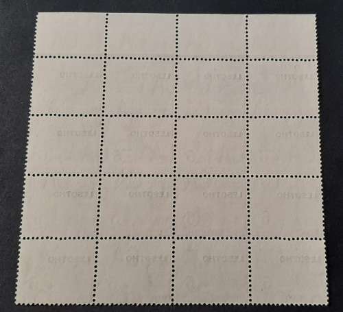 ** 1966 Basutoland Grey 5c Postage Due Lesotho Overprint Mint Block Sheet x16 Stamps.**