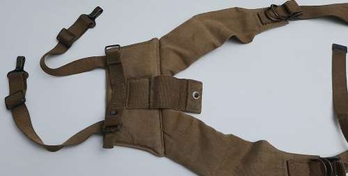 ** Rhodesian Bush War:  Patt.64 Webbing Yoke and Kidney Pouches (Field Used State).**