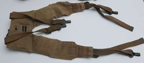** Rhodesian Bush War:  Patt.64 Webbing Yoke and Kidney Pouches (Field Used State).**