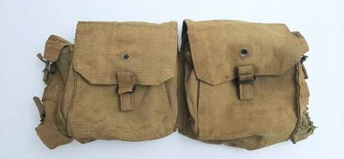 ** Rhodesian Bush War:  Patt.64 Webbing Yoke and Kidney Pouches (Field Used State).**