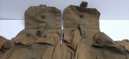 ** Rhodesian Bush War:  Patt.64 Webbing Yoke and Kidney Pouches (Field Used State).**