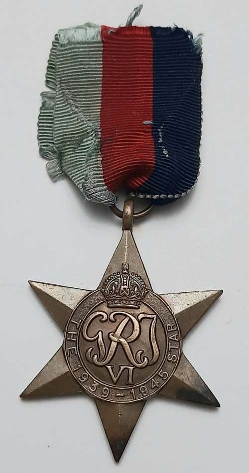 ** ORIGINAL: WW2  The 1939-1945 Star  Medal w/ Half-Length Ribbon **