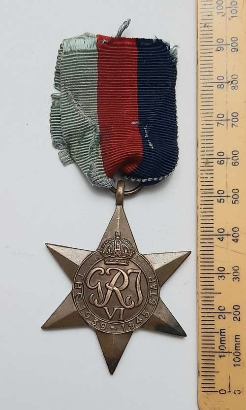 ** ORIGINAL: WW2  The 1939-1945 Star  Medal w/ Half-Length Ribbon **