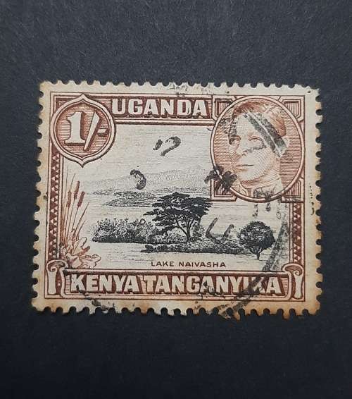 ** 1938 Uganda, Kenya, Tanganyika 1 Shilling KGVI Stamp (Used).**