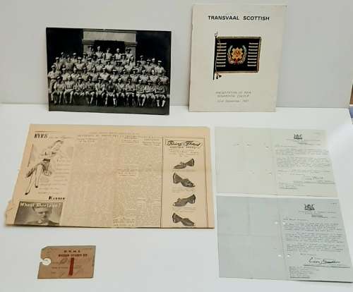 ** WW2 Transvaal Scottish Memorabilia Lot att. to Major H.W. Prescott (6 pcs).**