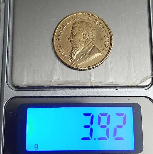 ** REPLICA : Gold-Plated 1896 Z.A.R Een Pond Coin w/ Presentation Case (Imitation).**