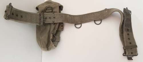 ** Rhodesian Bush War:  Patt.64 Webbing Belt and Ammunition Pouch Combo (Field Used).**