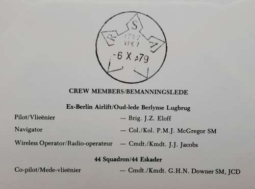 ** 30th Anniversary Berlin Airlift : South African Air Force FDC w/ Insert (6299 of 10 000).**