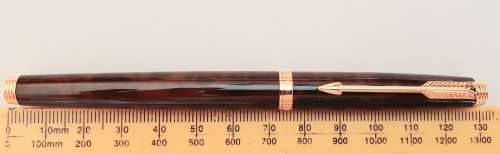 ** Vintage `Tortoise Shell` Parker Pen w/ 14K Gold Nib (585) and Case **