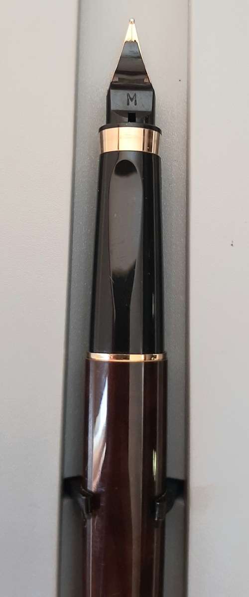 ** Vintage `Tortoise Shell` Parker Pen w/ 14K Gold Nib (585) and Case **