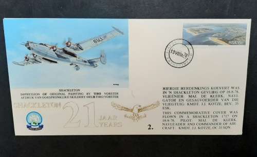 ** South African Air Force: 35 Squadron FDC w/ Original Photo of Pilot Major De Klerk .**