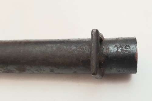 ** 1886 French Lebel 8mm Épée Steel Bayonet Scabbard (43cm) [ Tip Shortened ]**