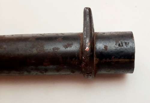 ** 1886 French Lebel 8mm Épée Steel Bayonet Scabbard (43cm) [ Tip Shortened ]**