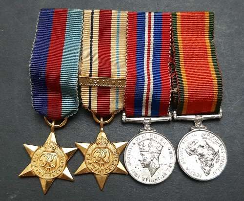 ** WW2 Miniature Campaign Medals w/ 8th Army Bar (Pin Intact).**