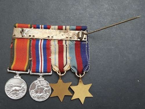 ** WW2 Miniature Campaign Medals w/ 8th Army Bar (Pin Intact).**
