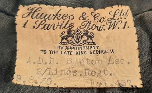 ** WW2 Lincolnshire Regiment 2nd/Batt. Officer`s Step-Out Tunic.**