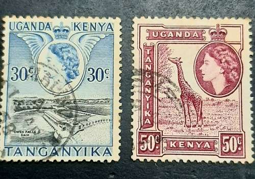 ** 1954 Kenya, Uganda & Tanganyika QEII Stamps x5 (USED).**