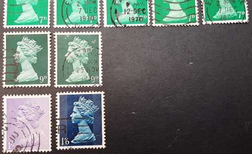 1967 Great Britain QEII Pre-Decimal Stamps x 14 (USED)