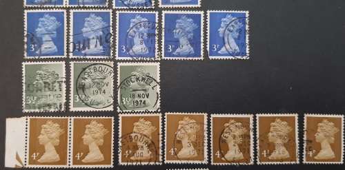 ** 1974 Great Britain QEII Definitives Stamps x62 (USED).**
