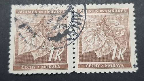 ** 1940 German Occupied Bohemia & Moravia 1K Stamp Pair (USED).**