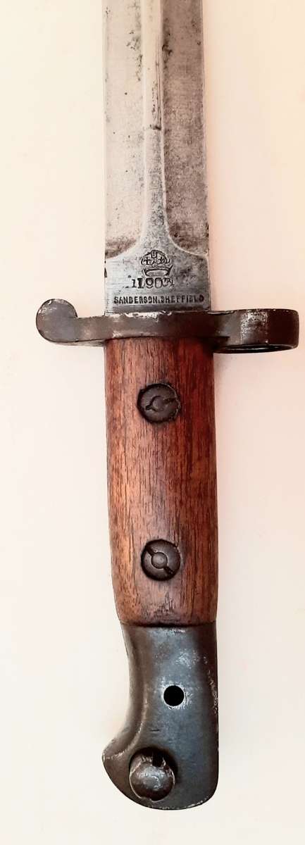** RARE : British Pattern 1903 Sanderson Bayonet w/ Scabbard & Frog (45 cm).**