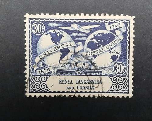 ** 1949 Postal Union Kenya, Tanganyika, Uganda 30c Stamp (USED).**