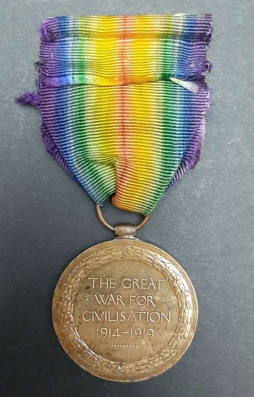 WWI Allied Victory Medal with Silk Ribbon - Honourable Artillery Coy