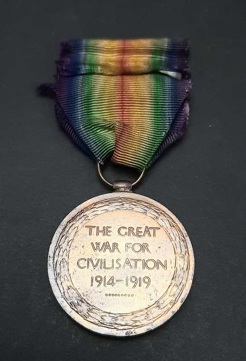 WWI Allied Victory Medal with Silk Ribbon - Honourable Artillery Coy