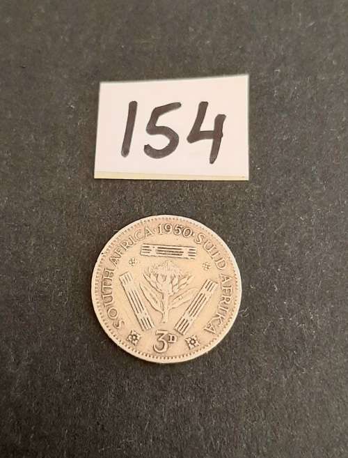 ** 1950 KGVI South Africa 3d  .800 Silver  Coin (VF/F).**