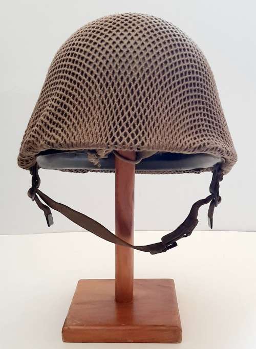 ** Border War : 1970s SADF Steel Helmet w/ Nutria Net Cover (USED).**
