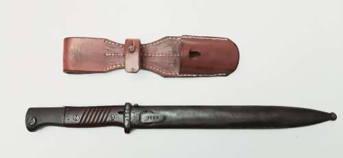 WW2 German K98 Bayonet with Scabbard and Leather Frog by F.W. Holler, Solingen