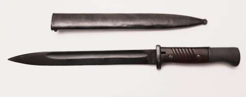 WW2 German K98 Bayonet with Scabbard and Leather Frog by F.W. Holler, Solingen