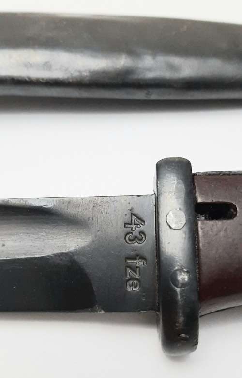 WW2 German K98 Bayonet with Scabbard and Leather Frog by F.W. Holler, Solingen