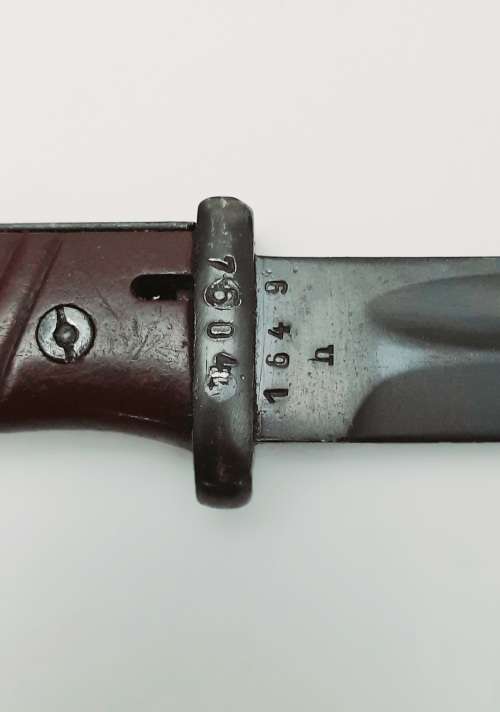 WW2 German K98 Bayonet with Scabbard and Leather Frog by F.W. Holler, Solingen