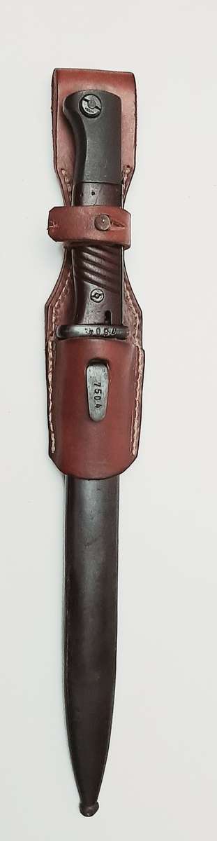 WW2 German K98 Bayonet with Scabbard and Leather Frog by F.W. Holler, Solingen