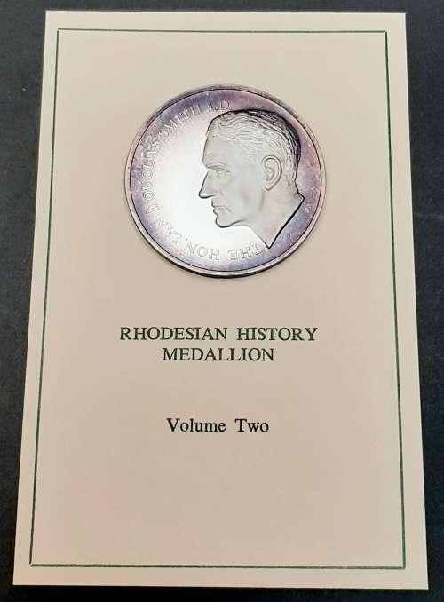 Rare 1970s Rhodesian History Series .999 fine silver Ian Smith medallion with certificate