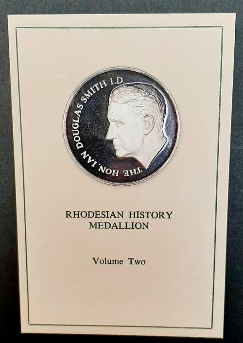 Rare 1970s Rhodesian History Series .999 fine silver Ian Smith medallion with certificate