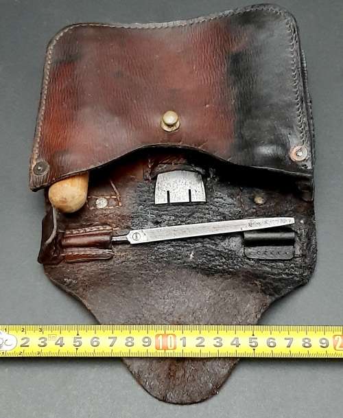 Rare 1942/43 Union Defence Force chain-link folding saw with tools and pouch (Lend-Lease)