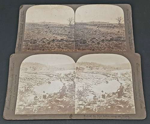 ** Boer War: 1901 Photographic Stereoscope Slides of Hart`s Hill Battlefield (x2).**