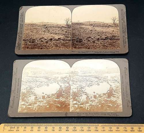 ** Boer War: 1901 Photographic Stereoscope Slides of Hart`s Hill Battlefield (x2).**
