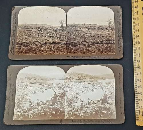 ** Boer War: 1901 Photographic Stereoscope Slides of Hart`s Hill Battlefield (x2).**