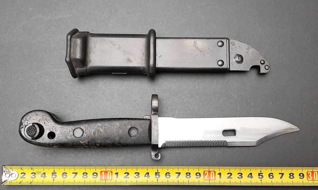 **Border War : 1980s Polish AKM/AK47 Bayonet w/ Scabbard**