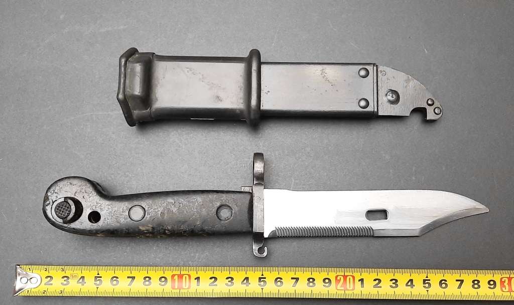 **Border War : 1980s Polish AKM/AK47 Bayonet w/ Scabbard**