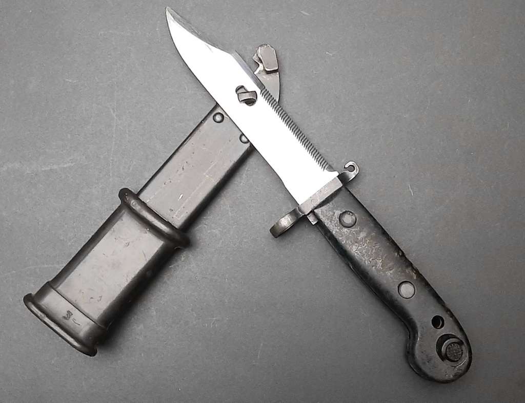 **Border War : 1980s Polish AKM/AK47 Bayonet w/ Scabbard**